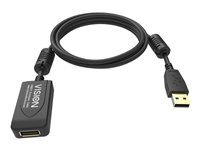 Vision Professional - USB-förlängningskabel - USB (hane) till USB (hona) - USB 2.0 - 5 m - aktiv booster (inmatningsledning) - svart TC 5MUSBEXT+/BL
